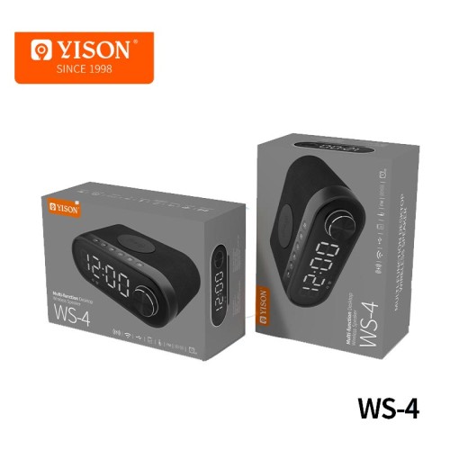 Акустика YISON with Qi Charger LED  LOCK WS-4 black