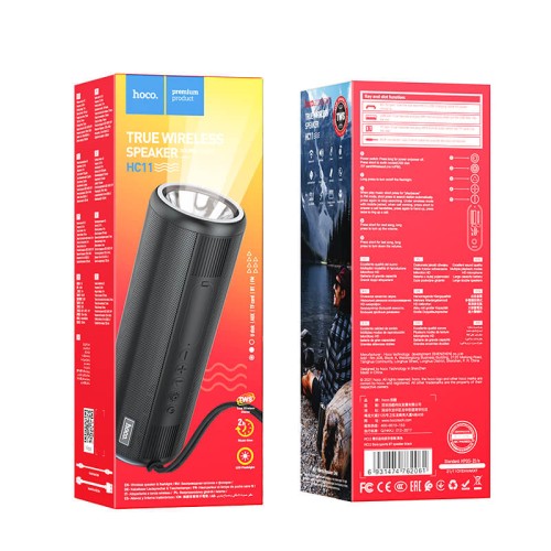 Акустика HOCO Bora sports BT speaker HC11 |BT5.0, TWS, AUX, FM, TF, USB, 2Hours, 5Wx2, Flashlight| peacock blue