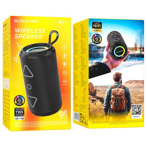 Акустика Borofone Noble sports BT speaker BR37 |BT5.3, USB/TF/FM/AUX, TWS, 5Wx2, 2h| red