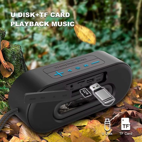 Акустика BKK waterproof BT Speaker K215 |BT5.3, TWS, AUX/TF/USB/FM, 2*5W| black