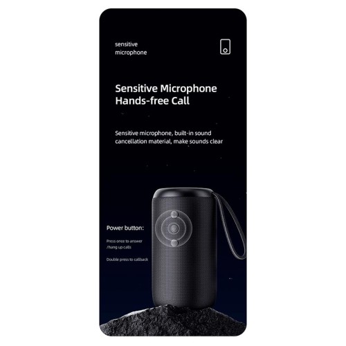 Акустика USAMS Waterproof Wireless Speaker with Lanyard YC011 IPX7 |BT5.0, 4h| black