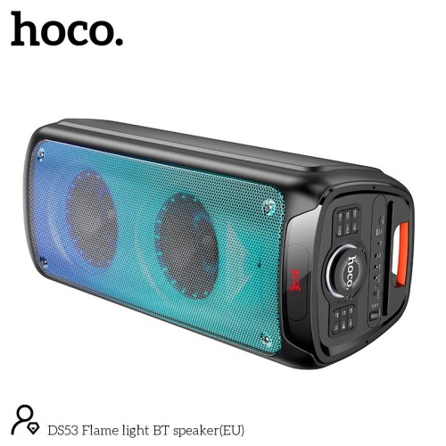 Акустика-караоке HOCO Flame light BT speaker DS53 |BT5.0, TWS, TF/USB/AUX, 40Wx2 (120W Max), 3H, 2mic, remorte| black