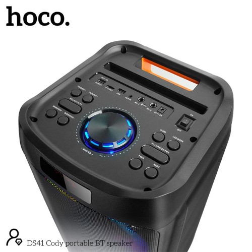 Акустика-караоке Hoco Cody Portable BT speaker DS41 |BT5.0, TWS, AUX/USB/TF/FM, 40W| black