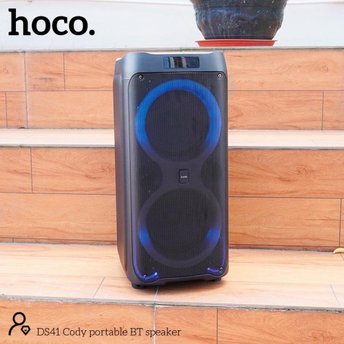 Акустика-караоке Hoco Cody Portable BT speaker DS41 |BT5.0, TWS, AUX/USB/TF/FM, 40W| black