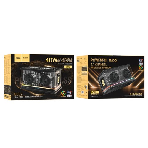 Акустика HOCO Flash cold energy 2.1 desktop BT speaker BS62 |BT5.4, 40W, TWS/USB/TF, 8h| black