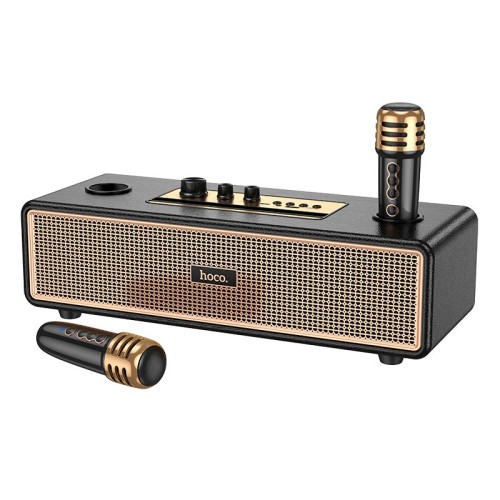 Акустика-караоке HOCO Graceful wireless dual-mic BT speaker BS63 |BT5.4, TWS/USB/AUX/TF, 25W| Milky white