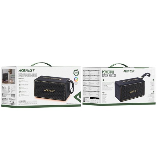 Акустика ACEFAST K3 Ultra portable wireless speaker ipx6 |BT5.4/USBTF/AUX, TWS, 120W, DSP, 19h| black