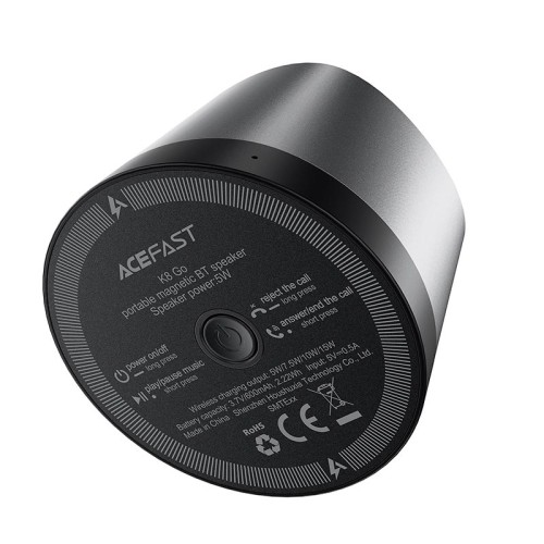 Акустика ACEFAST portable wireless speaker K8 Go IPX4 |BT6.0, Qi 15W, TWS, ENC Call| black