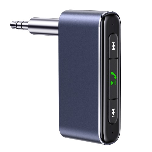 Аудіоадаптер універсальний USAMS 3.5DC Mini Car Wireless Audio Receiver US-SJ519 |BT5.0, Mic, 6Hours| grey