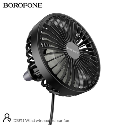 Вентилятор в авто BOROFONE Wind wire control car fan DBF11 |3 Speed, LED| black