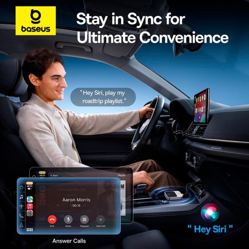 Адаптер BASEUS SafeJourney Series Wireless CarPlay Adapter (C10745100813-00) grey
