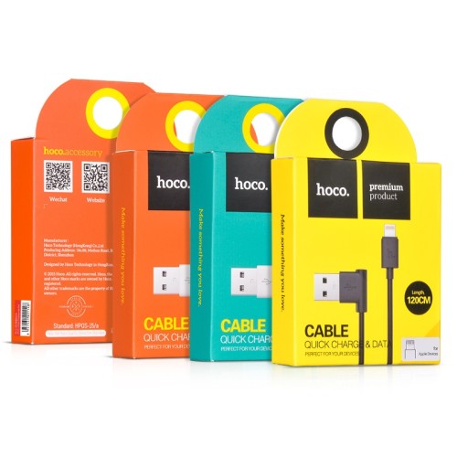 Кабель Hoco lightning L Shape |1.2m, 2.1A| UPL11 white
