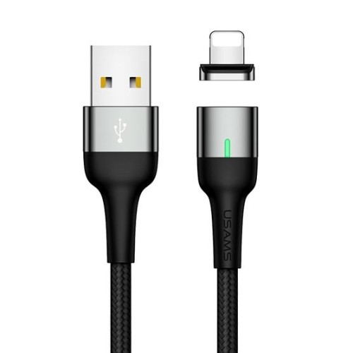 Кабель USAMS Lightning Aluminum Alloy магнитный US-SJ326 U28 |1m, 2.4A| grey