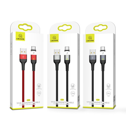 Кабель USAMS Lightning Aluminum Alloy магнитный US-SJ326 U28 |1m, 2.4A| grey