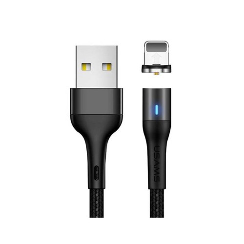 Кабель USAMS Lightning Aluminum Alloy магнитный US-SJ333 U29 |1m, 2.4A| black