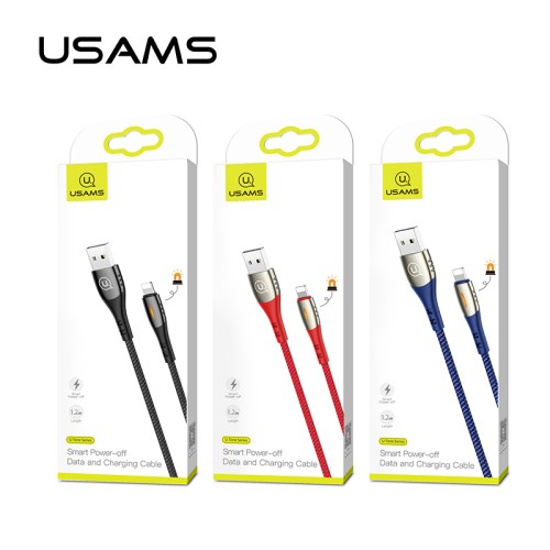 Кабель USAMS Lightning Smart Power-off  U-Tone series US-SJ345 |2m, 2A| black