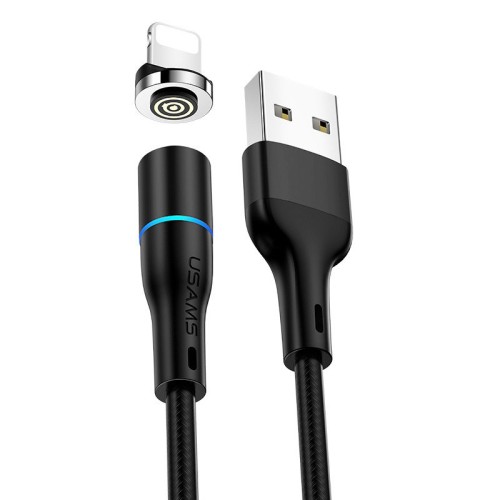 Кабель USAMS Lightning Aluminum Alloy магнитный US-SJ352 U32 |1m, 2.4A| black