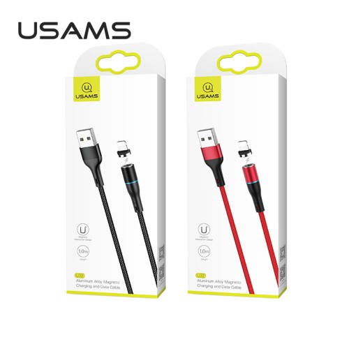 Кабель USAMS Lightning Aluminum Alloy магнитный US-SJ352 U32 |1m, 2.4A| black