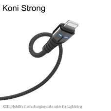 Кабель Lightning Koni Strong nobility flash charging KS11i |1.2m, 2.4A| black