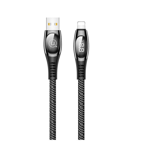 Кабель Usams Lightning Digital Display US-SJ368 U36 |1.2M, 2A| black