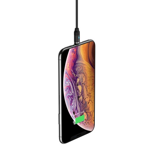 Кабель Hoco Lightning Магнітний fresh LED U76 |2.4A, 1.2m| black