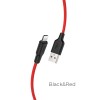 Кабель Hoco Lightning Silicone X21 Plus |2M, 2.4A| black-red