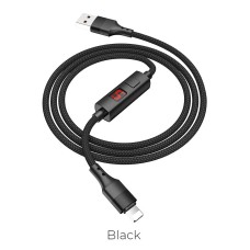 Кабель Hoco Lightning Central Control Timing S13 |1.2M, 2.4A| black