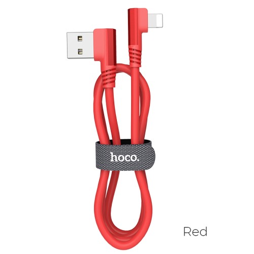 Кабель Hoco Lightning Puissant Silicone U83 |1.2m, 2.4A| red