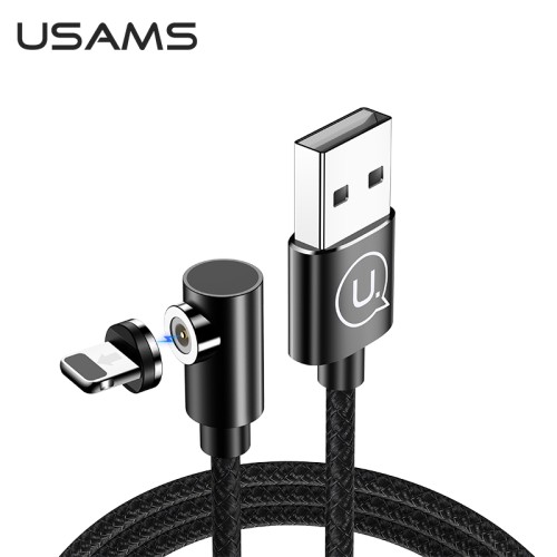 Кабель USAMS магнитный Lightning Right-angle Magnetic Charging Cable U54 US-SJ444 |1m, 2A| black