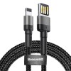 Кабель BASEUS Lightning Cafule (special edition) |1m, 2.4A| (CALKLF-GG1) black-grey