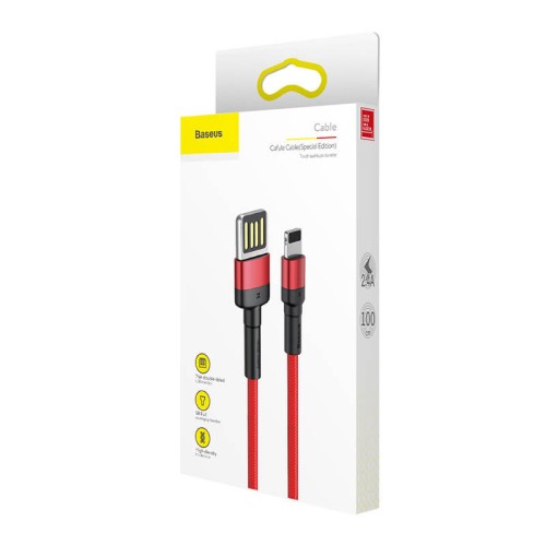 Кабель BASEUS Lightning Cafule (special edition) |1m, 2.4A| (CALKLF-GG1) black-grey