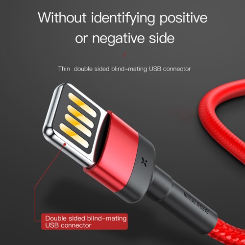 Кабель BASEUS Lightning Cafule (special edition) |1m, 2.4A| (CALKLF-GG1) black-grey