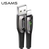 Кабель Usams Lightning Smart Power Off Cable Raydan Series US-SJ470 |2m, 2.4A| black