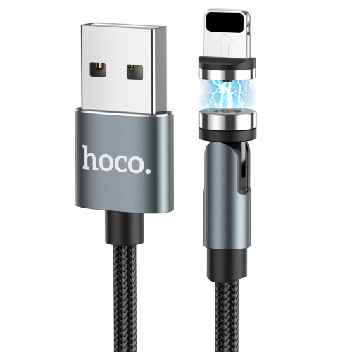 Кабель Hoco Магнітний Lightning Universal 360° Rotating magnetic charging cable U94 |1.2m, 2.4A| black