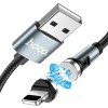 Кабель Hoco Магнітний Lightning Universal 360° Rotating magnetic charging cable U94 |1.2m, 2.4A| black