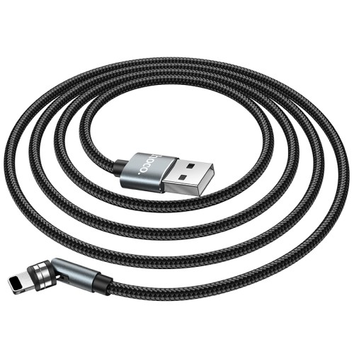 Кабель Hoco Магнітний Lightning Universal 360° Rotating magnetic charging cable U94 |1.2m, 2.4A| black