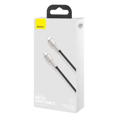 Кабель BASEUS Type-C to Lightning Cafule Series Metal Data Cable |1M, 20W, PD| (CATLJK-A05) white
