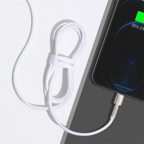 Кабель BASEUS Type-C to Lightning Cafule Series Metal Data Cable |1M, 20W, PD| (CATLJK-A05) white