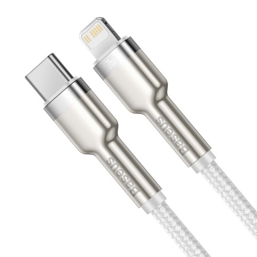 Кабель BASEUS Type-C to Lightning Cafule Series Metal Data Cable |1M, 20W, PD| (CATLJK-A05) white