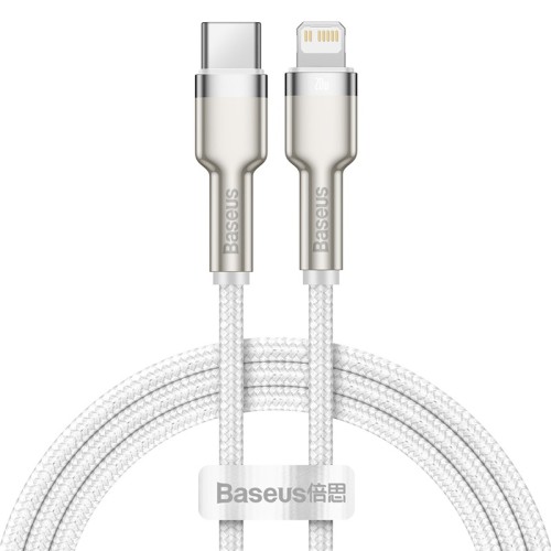 Кабель BASEUS Type-C to Lightning Cafule Series Metal Data Cable |1M, 20W, PD| (CATLJK-A05) white