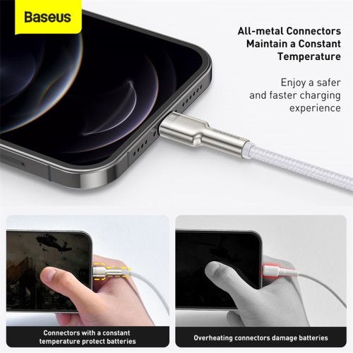 Кабель BASEUS Lightning Cafule Series Metal Data Cable |2M, 2.4A| (CALJK-B02) black