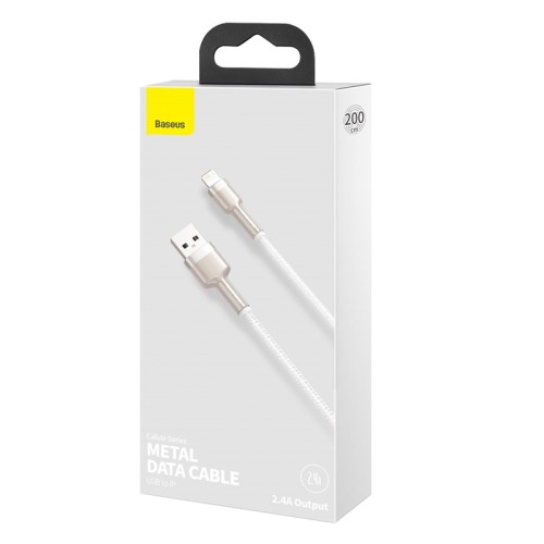 Кабель BASEUS Lightning Cafule Series Metal Data Cable |2M, 2.4A| (CALJK-B02) black