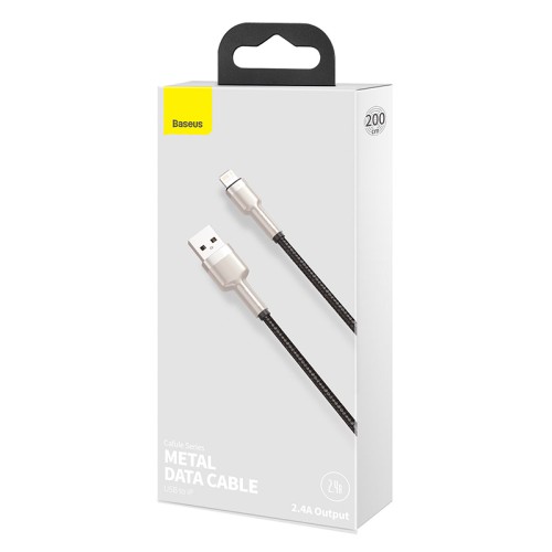 Кабель BASEUS Lightning Cafule Series Metal Data Cable |2M, 2.4A| (CALJK-B02) black