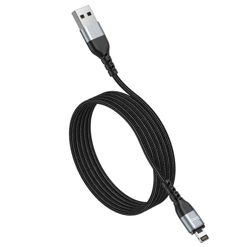Кабель Hoco Lightning Traveller magnetic charging data cable U96 |1.2m, 2.4A| black