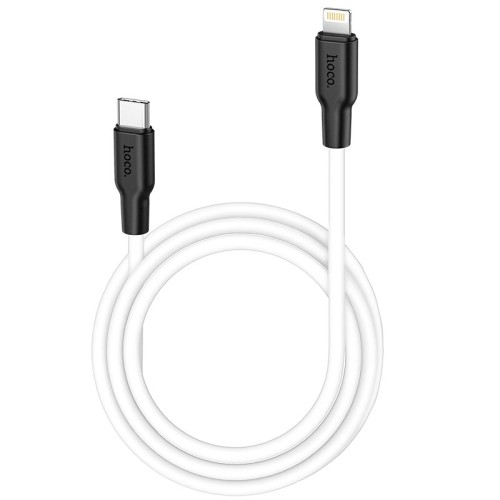 Кабель HOCO Type-C to Lightning Silicone PD charging data cable X21 Plus |1m, 3A, 20W| black-white