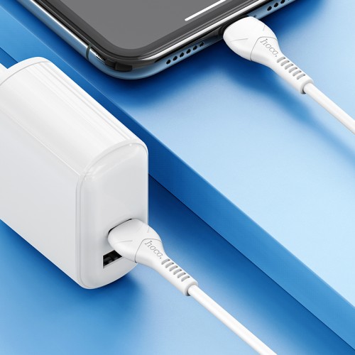 Кабель Hoco Type-C to Lightning Trendy PD charging data cable X55 |1m, 3A, 20W| white