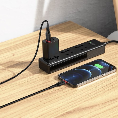 Кабель HOCO Lightning Victory charging data cable X59 |1m, 2.4A| black