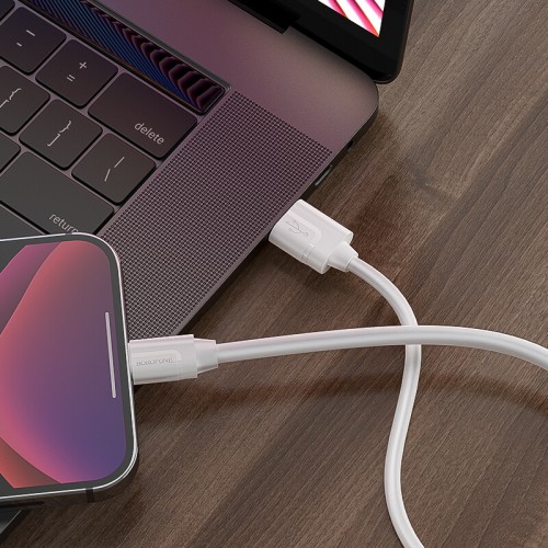 Кабель BOROFONE Lightning Harmony silicone charging data cable BX55 |1m, 2.4A| white
