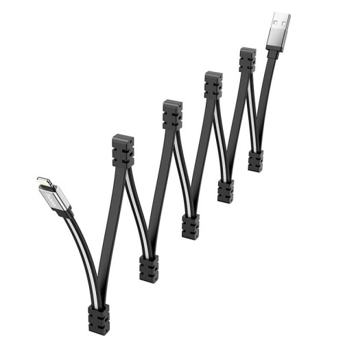Кабель Hoco Lightning Magnetic absorption charging data cable U103 |1m, 2.4A| black