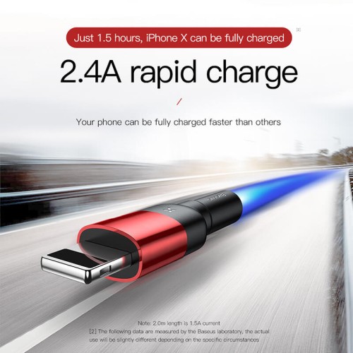 Кабель BASEUS Lightning Cafule Cable (special edition) |2M, 1.5A| CALKLF-HG1) black